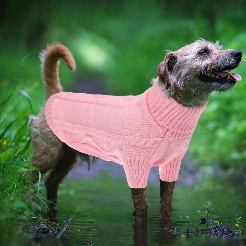 Queenmore XXL Dog Sweaters,Large Dog Sweater for Pitbull Doberman,Warm Turtleneck Knitted Big Pet Sweater for Male Femal Dogs,Extra Large Size Doggy Winter Clothes (Pink,2XL) - Image 4